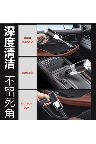 : Flybuy Kablosuz Süpürge: Güçlü 3'ü 1'de Ofis, Ev, Araba Temizliği. Black-120000pa