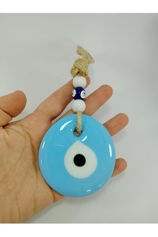 Bebek Mavisi Nazar Boncuğu El Yapımı Cam Nazarlık Duvar Dekoru 7