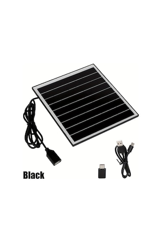 Xuweiwei 22 Verimli 5w Tasinabilir Siyah Günes Paneli Usb C Micro Usb Hizli Sarj Kamp Yürüyüs Acil Durum