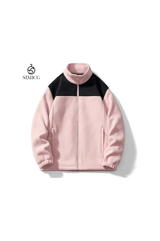 Açık Hava Polar Rüzgar Geçirmez Ve Sıcak Erkek Ceketi Pembe