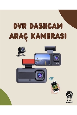 Sürüş Ve Park Halinde Kesintisiz Güvenlik İçin 3 Kameralı Profesyonel Dashcam