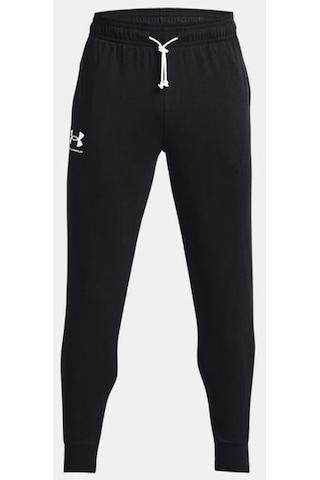 Under Armour UA Rival Terry Erkek Eşofman Altı 1380843-001 Siyah - Beyaz