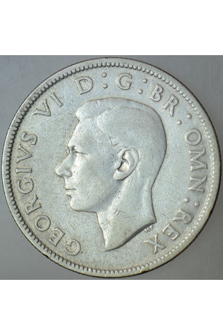 Birleşik Krallık 2 Şilin 1945 Gümüş. Kral 6. George - İkinci Dünya Savaşı Dönemi. İngiltere 11,2 Gr.