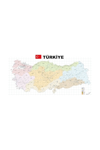 Türkiye Il Ilçe Haritası Yazı Tahtası Akıllı Kağıt Tahta Kalem He-Şeffaf
