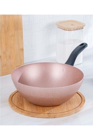 Acar Damla 24 cm Pembe Wok Tava XCM-21-0259/12