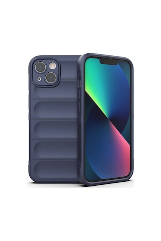 Rba Aksesuar Apple Uyumlu iPhone 13 Kılıf Esnek Tpu Oyuklu Arka Yüzey Tasarımlı Rba Etnik Silikon Kapak - Siyah Siyah