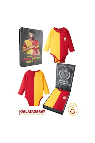 Galatasaray Uzun Kol Bebek Body Zıbın Kişiye Özel Metin Oktay Baskılı Ahşap Kutulu 036 Kırmızı