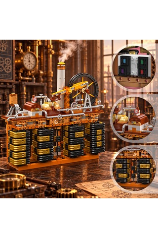Mould King 10180 Buharlı Mekanik Küp Saat Yapım Seti 3.234 Parça