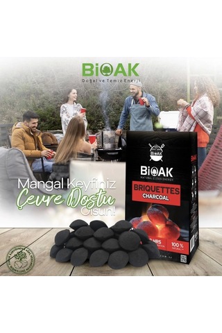 Bioak Mangal Kömürü 4 Kg Top Kömür