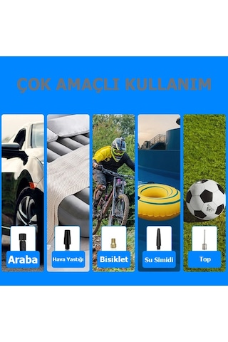 4000 Mah 150 Psı Akülü Şarjlı Araç Lastiği Motosiklet Lastiği Hava Pompası