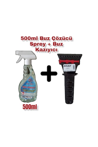 Buz Çözücü Sprey 500 ML + Buz Kazıyıcı Buz Kırıcı 2'li Set
