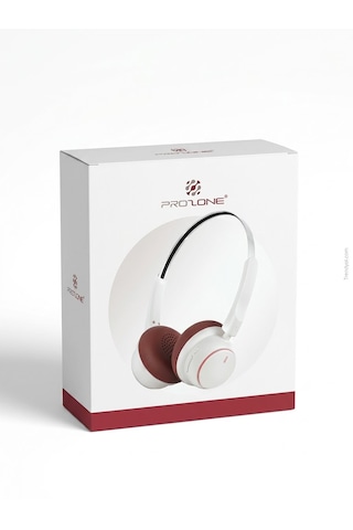 Prozone Bluetooth Kulaklık - Stereo Ses Beyaz/bordo