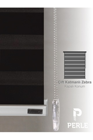 Br Perle Siyah Renk Bambu Stor Zebra Perde Yüksek Kalite Alüminyum Kasa Siyah