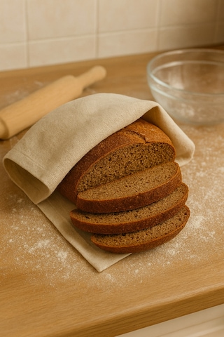 70x70 Hamur Mayalama Örtüsü Ham Bez Kumaştan, Nefes Alabilen Doğal Mutfak Örtüsü Bej