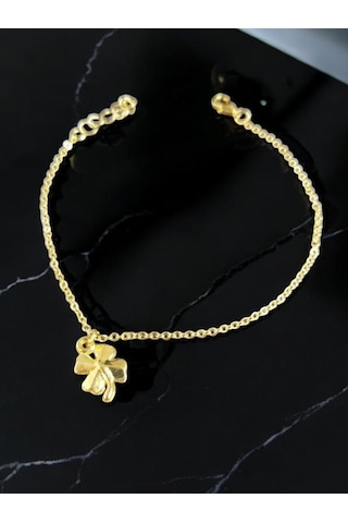 Altın Kaplama Gold Yonca Bileklik Gold