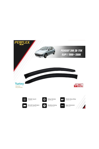 Cam Rüzgarlığı V2 Düz Peugeot 206 2d Tek Kapı 1999--2008
