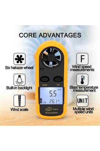 Conventions1 Dijital Anemometre Rüzgar Hızı Mini Hava Hızı Hava