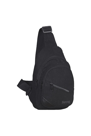 Strong Kanvas Çapraz Askılı Göğüs Ve Sırt Çantası,3 Renk Body Bag Çanta Siyah