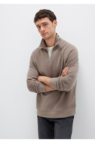 Mavi Erkek Yarım Fermuarlı Sweatshırt Walnut 0s10483-70380 Bej