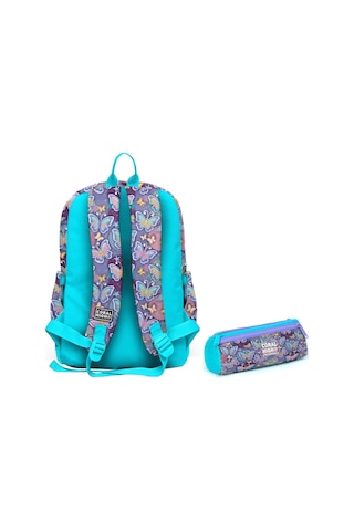 Coral High Okul Sırt Çantası Ve Kalemlik Seti - Pastel Renkli Kelebek Desenli Kız Çocuk Setygn33206c