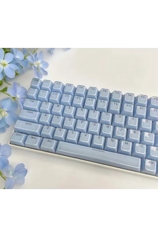Mekanik Klavye Keycap -136 Tuşlu Kristal Yarı Saydam Mavi Tuş Takımı