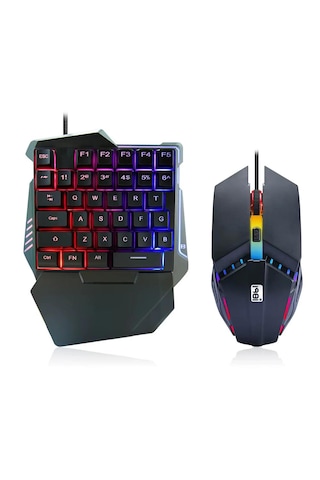 G506 Tek El Kullanım Gaming Oyuncu Usb Kablolu Klavye Mouse Seti Rgb Led Işıklı Optik