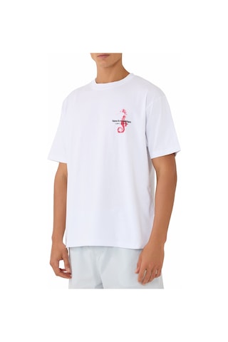 New Era Erkek Denizatı Baskılı Tişört Regular Fit S-xl Beyaz