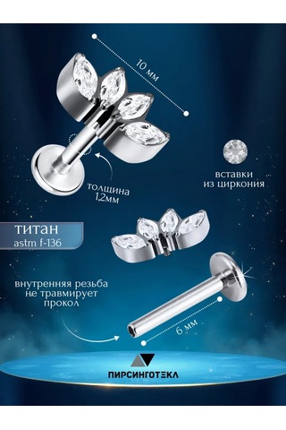 Piercingoteka Titanyum Kulak Piercing Labret 88139012 Gri