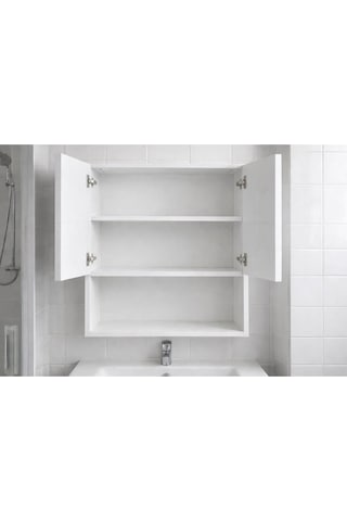 İki Kapaklı Aynalı Banyo Dolabı Beyaz