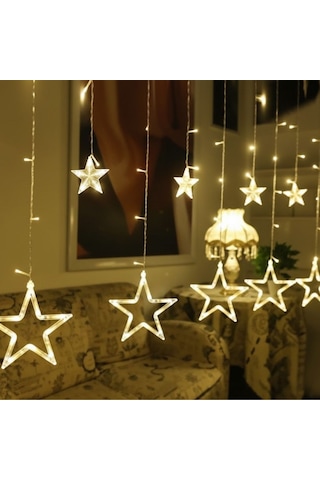 Kumandalı Yıldız Figürlü 12 Sarkıtlı 120 Led Uzaktan Kumandalı Dekor Işık Masaüstü Ve Ortam Aydınlatmas Renkli