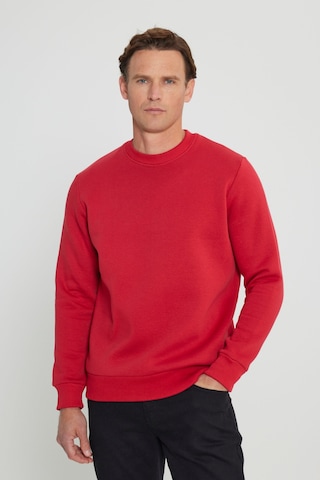 AC&Co / Altınyıldız Classics Erkek Kırmızı Standart Fit Normal Kesim İçi Polarlı Bisiklet Yaka Sweatshirt Kırmızı