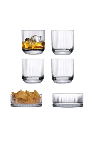 Nude Bigtop Kristal Viski Bardağı Ve Paşabahçe Çerezlik 6 Parça