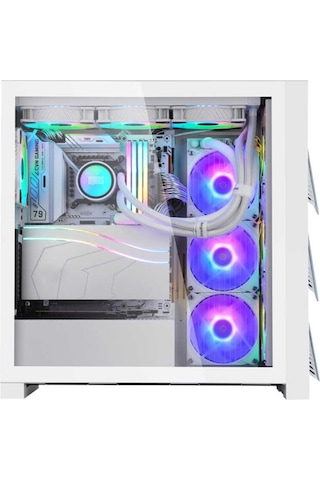 Dragos Air 4X Argb Usb 3.0 + Type-C Atx Mid Tower Oyuncu Bilgisayar Kasası Beyaz