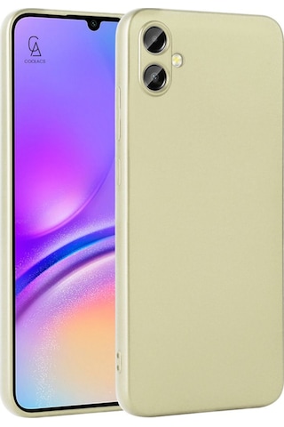 Samsung Galaxy A06 İle Uyumlu Kılıf Soft Yumuşak Telefon Kılıfı Ve Temperli Cam Ekran Koruyucu Gold