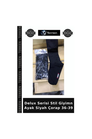 Terrien Delux Serisi Stil Giyimn Ayak Siyah Çorap 36-39