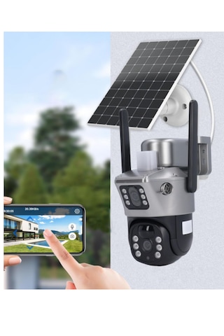 Bester Çift Kameralı 4g Sim Kart Ip 6mp Güneş Panelli Kamera Üst