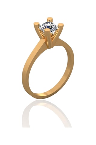 Pırlanta Modeli Üst Kalite Tek Taş 14 Ayar Altın Yüzük Altın