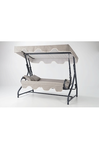 Erinöz Olea 3 Kişilik Bahçe Balkon Teras Salıncağı - Kırçıllı Gri