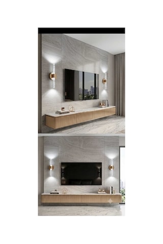 Bubbleflux Small 31 Cm Modern Tasarım Led Aplik - Duvar Lambası - Gold - Elektrikli - Beyaz Led Gold
