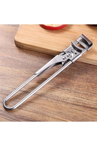 Moly Zayıf Eller İçin Gümüş Paslanmaz Çelik Şişe Açacağı Döner Açık Kapak, Manuel Sökme Pense Gümüş