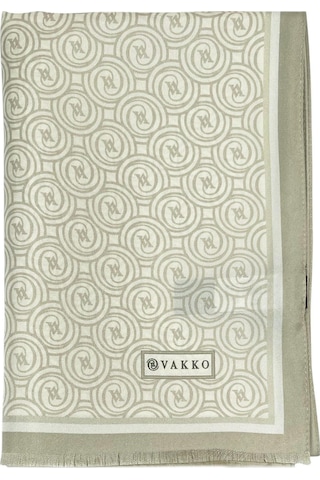Vakko Twill İpek Şal - Helezon Monogram - Bej