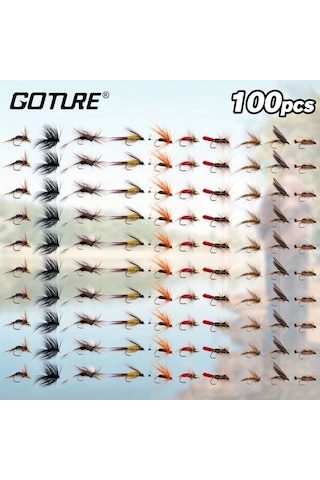 Fochsia Goture 100 Adet Sinek Olta Yemi Kuru Sinek Islak Sinek Streamer Nympha Gercekci Renkli Alabalik Levrek Sazan