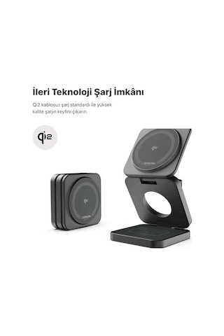 Xenon Smart Kablosuz Şarj Standı 3&apos Ü Bir Arada Apple Iphone Airpods Watch Mag Safe İle Uyumlu Qi2 15w Hızlı Şarj Cihazı X6402