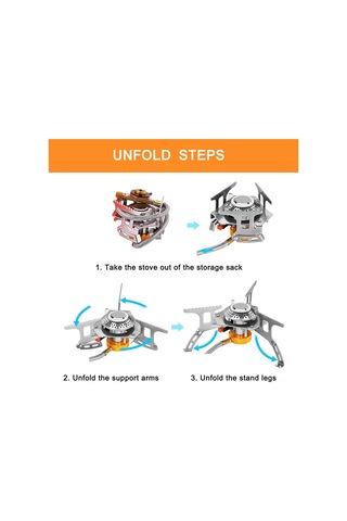 Dofolink Taşınabilir Mini Kamp Gaz Sobası - Hafif Çelik Malzeme - Outdoor Hayatta Kalma Aleti Gümüş