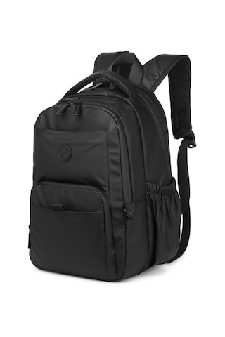 Smart Bags Gumi Kumaş Uniseks Orta Boy Sırt Çantası 8672 01 Siyah