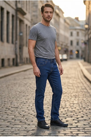 Little Cup Jeans Co Erkek Mavi Klasik Kesim Pamuklu Esnek Jean Kot Denim Pantolon
