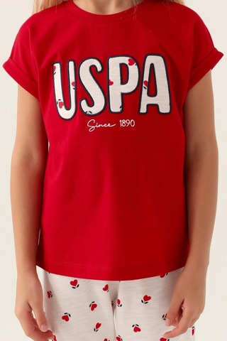 U.s. Polo Assn. 1834 Lisanslı Text Printed Kız Çocuk Pijama Takımı 001
