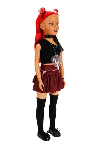 K-pop Clara Super Star Bebek 80 Cm - Siyah Ve Kırmızı Saç Model Seçenekli