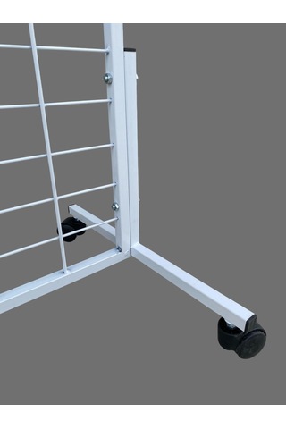 90x190 Cm Tekerlekli Beyaz Pano Stant, Çorap Standı, Aksesuar Standı, Telefon Standı, Bijuteri Standı