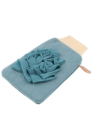 Homyl Kadın Erkek Eksfoliye Edici Banyo Eldiveni Duş Cilt Mavi